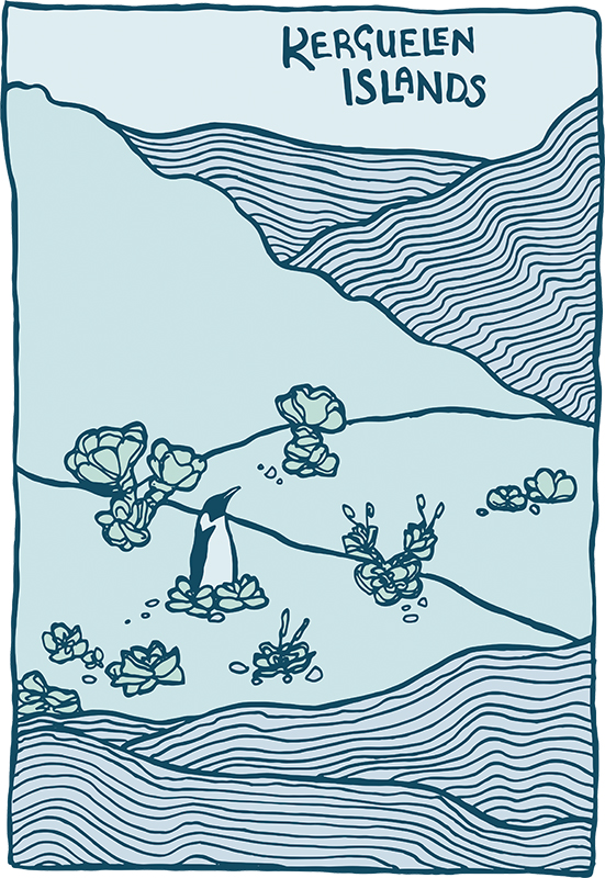 kerguelen islands illustration