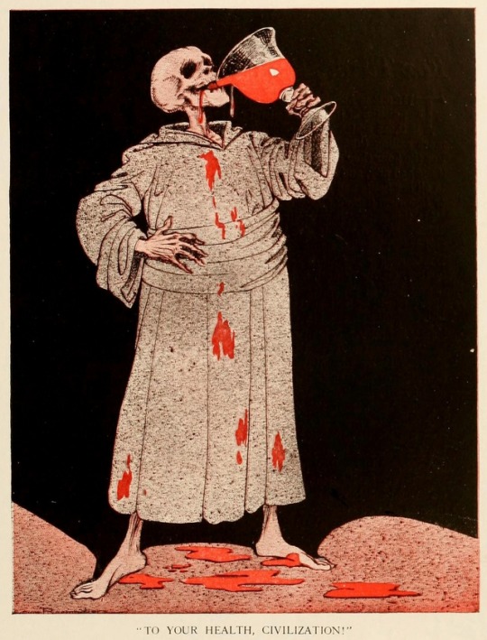 skeleton drinking blood