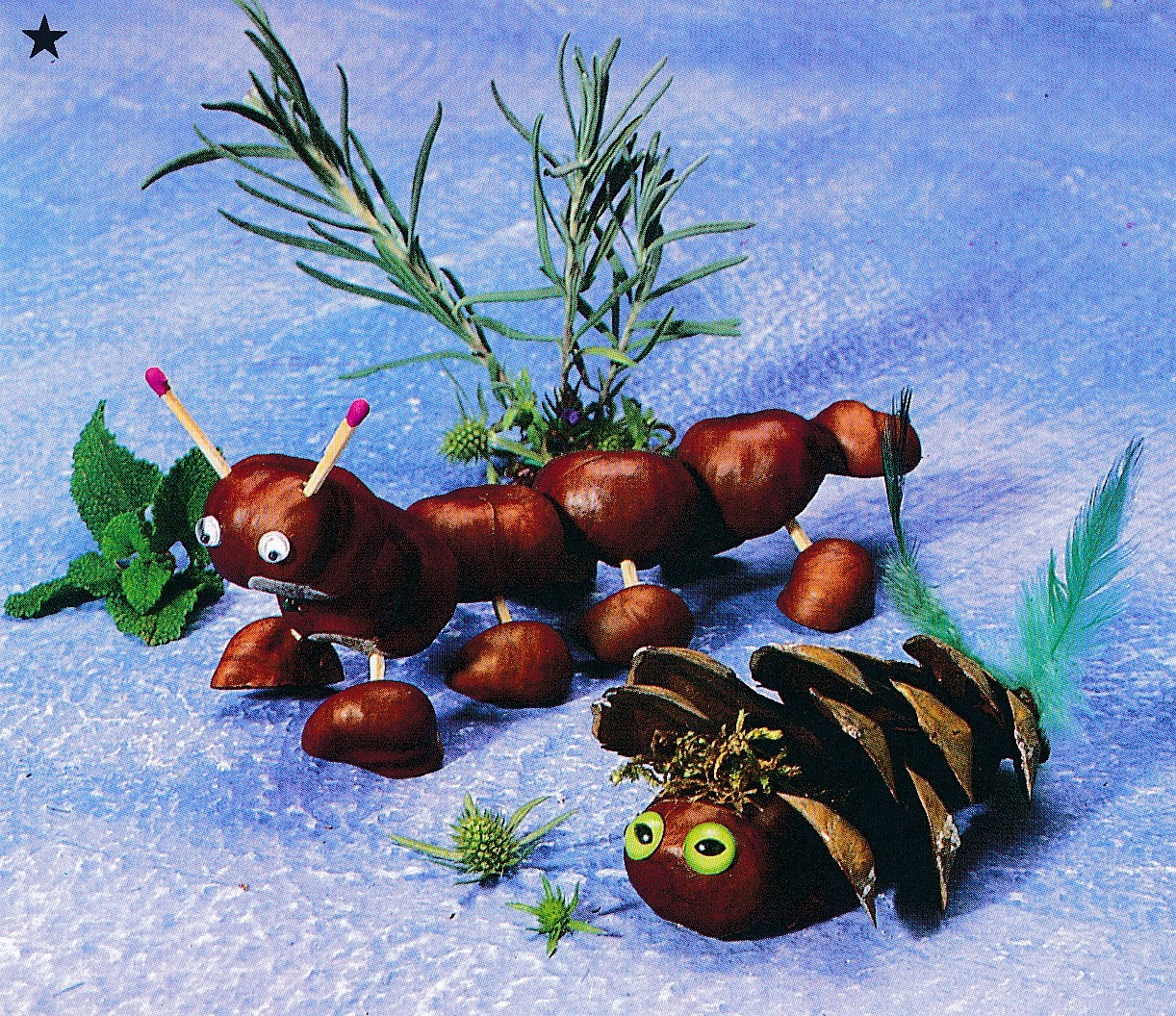 animals made of conkers