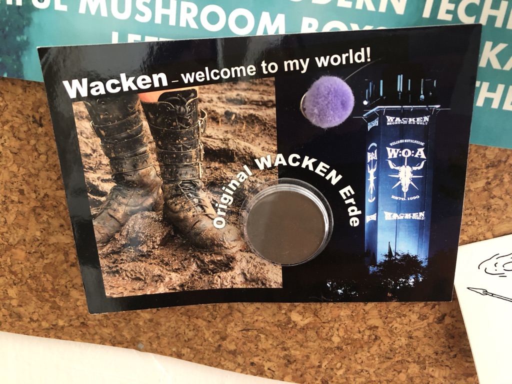 postcard of soil sample from wacken rock festival
